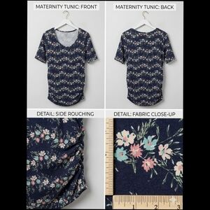 Motherhood Maternity Floral Navy Short Sleeve Tunic